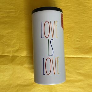 NWT- Rae Dunn- Love is Love- slim can insulated cooler 12oz